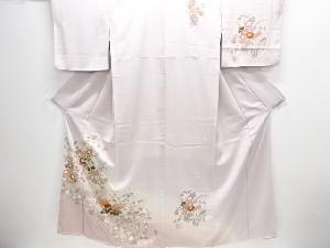 金彩雪輪に草花模様訪問着